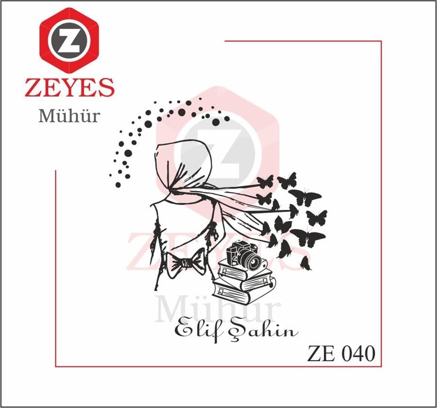Tesettürlü Kadin- Kitaplar ve Uçusan Kelebekler ZE 040