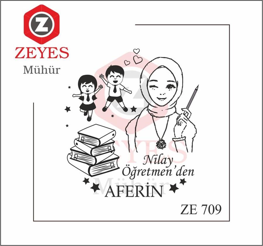 Tesettürlü Ögretmen Mührü   ZE 709