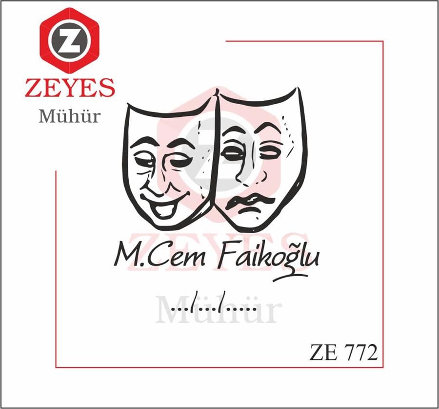 Tiyatro Sahnesi ve  Maskesi Kitap Mührü   ZE 772