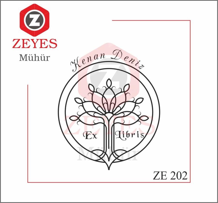 Yasam Agaci  ExLibris Kitap Mührü ZE 202