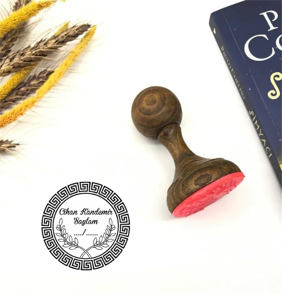 Zeytin Dali ve Çerçeveli Kitap Mührü   ZE 456