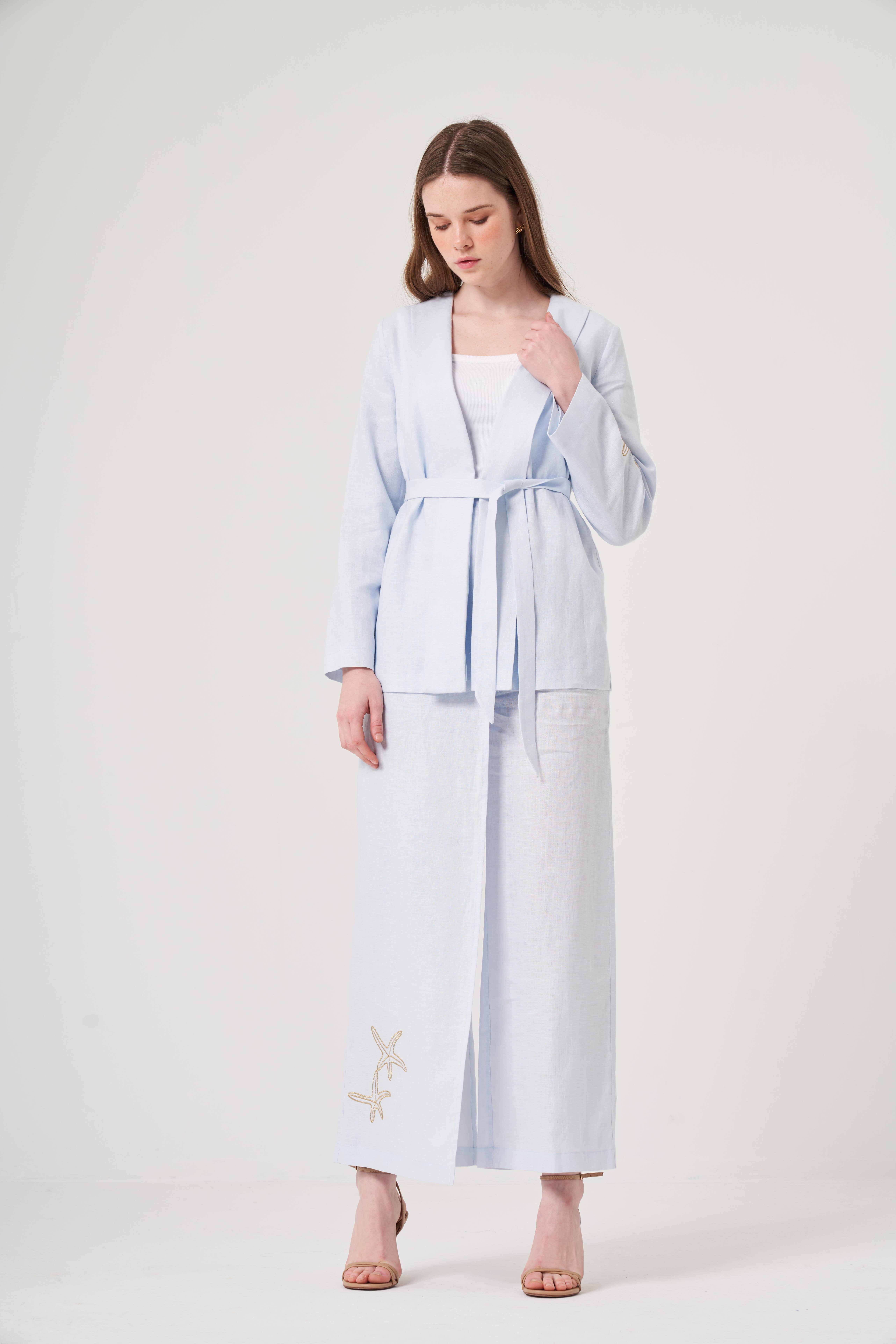 OE25Y939653-Kolu İşleme Detaylı Bluz