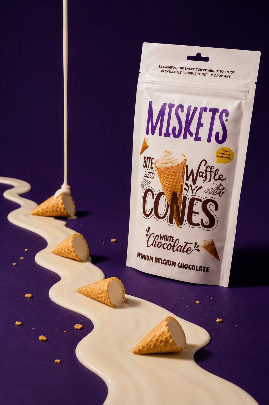 Beyaz Çikolata Dolgulu Mini Kornet 70 gr x 3 Adet