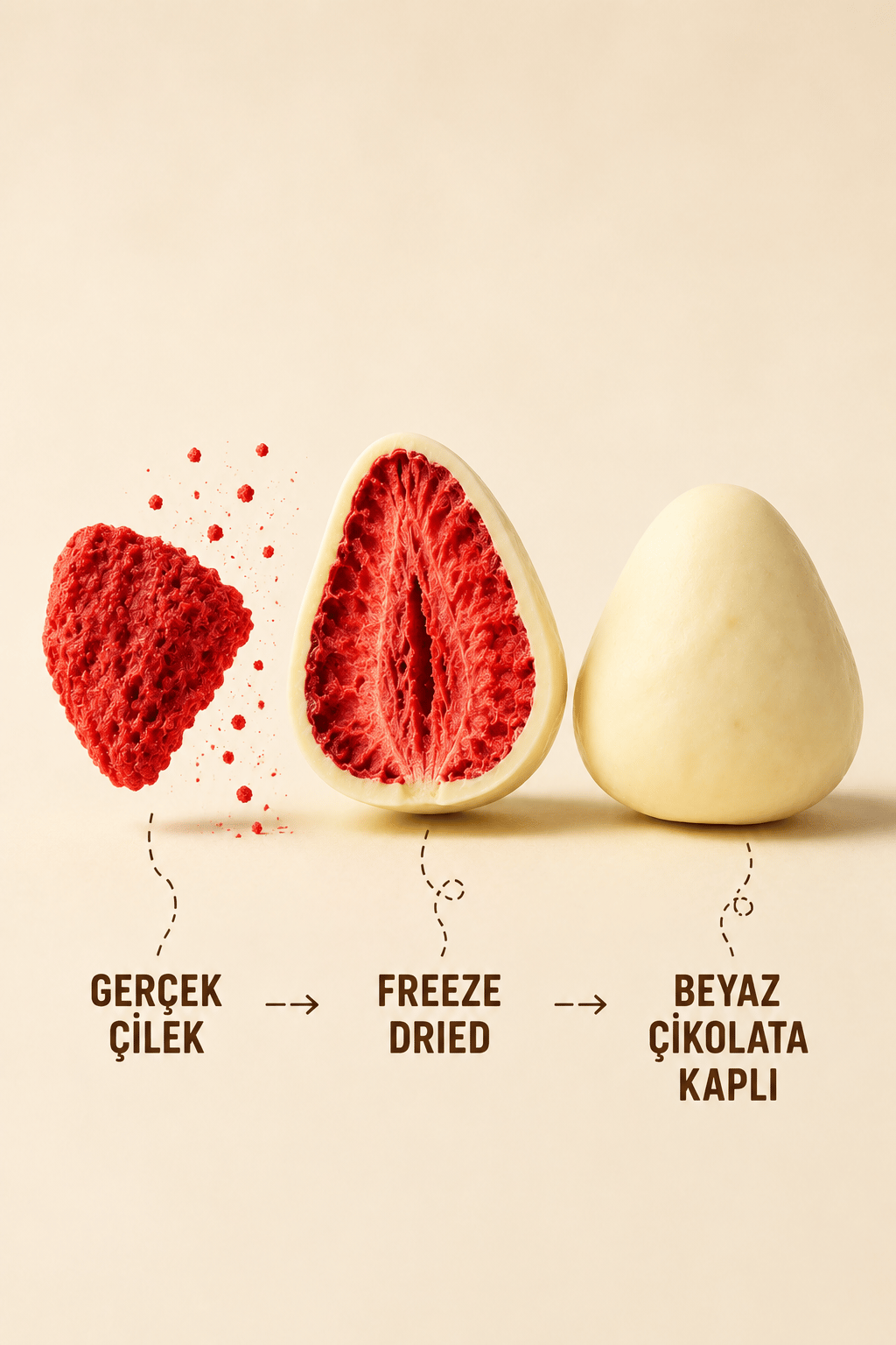 Beyaz Çikolata Kaplamalı Çilek 80 gr