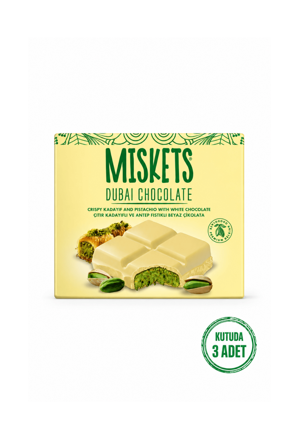 Beyaz Çikolatalı Dubai Çikolatası 100 gr x 3 Adet