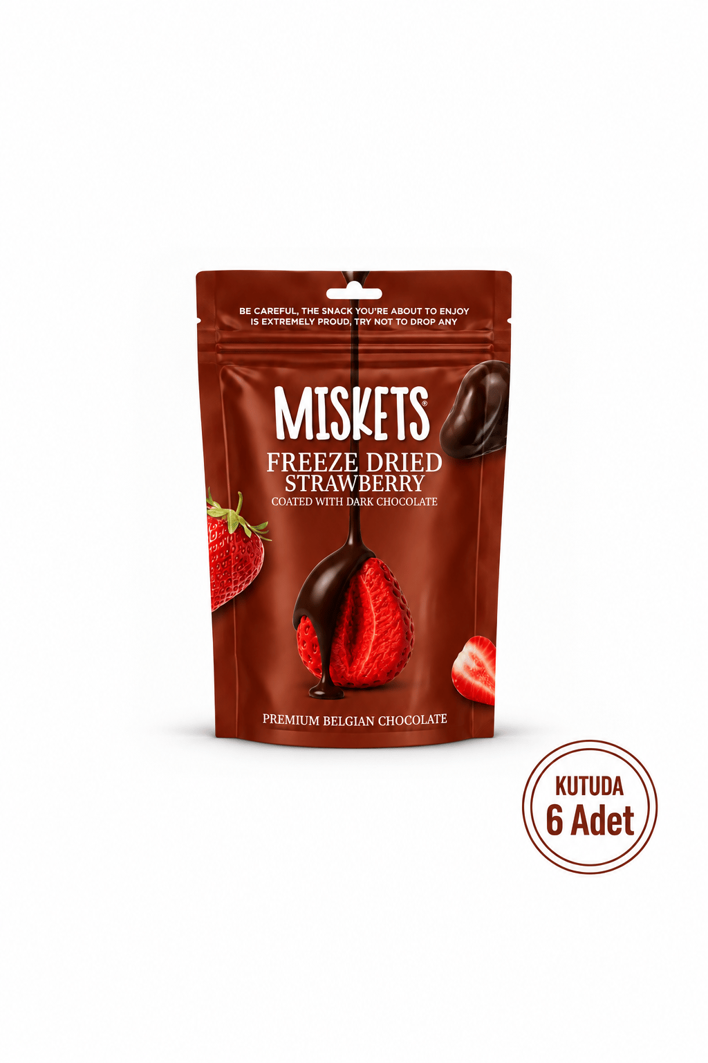 Bitter Çikolata Kaplamalı Çilek 80 gr x 6 Adet