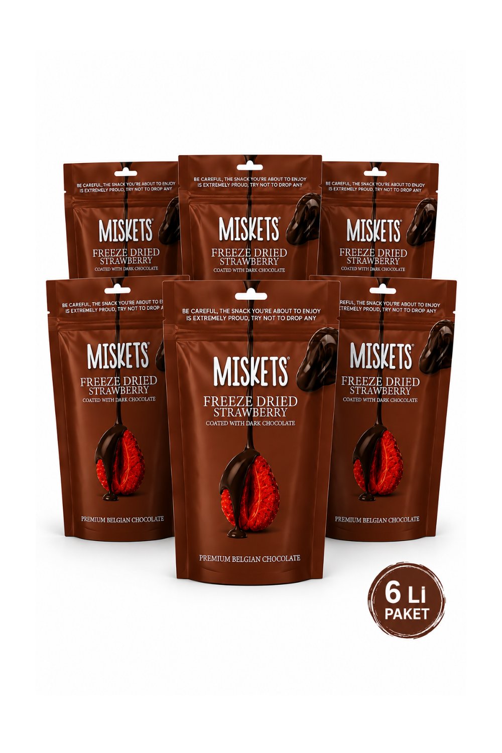 Bitter Çikolata Kaplamalı Çilek 80 gr x 6 Adet