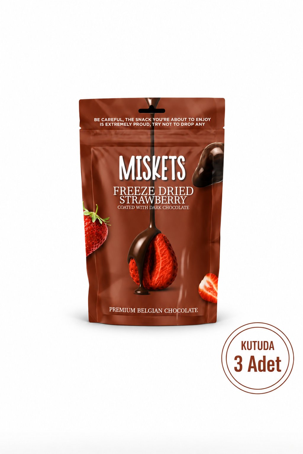Bitter Çikolata Kaplamalı Çilek 80 gr x 3 Adet