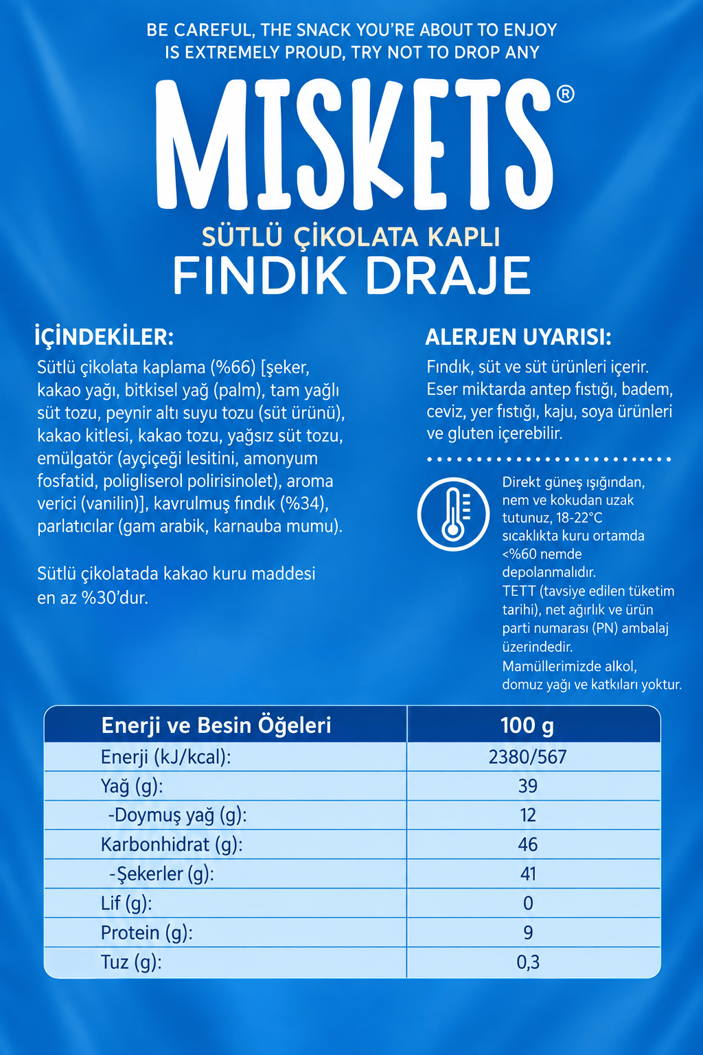 Fındıklı Sütlü Çikolata Kaplamalı Draje 70 gr