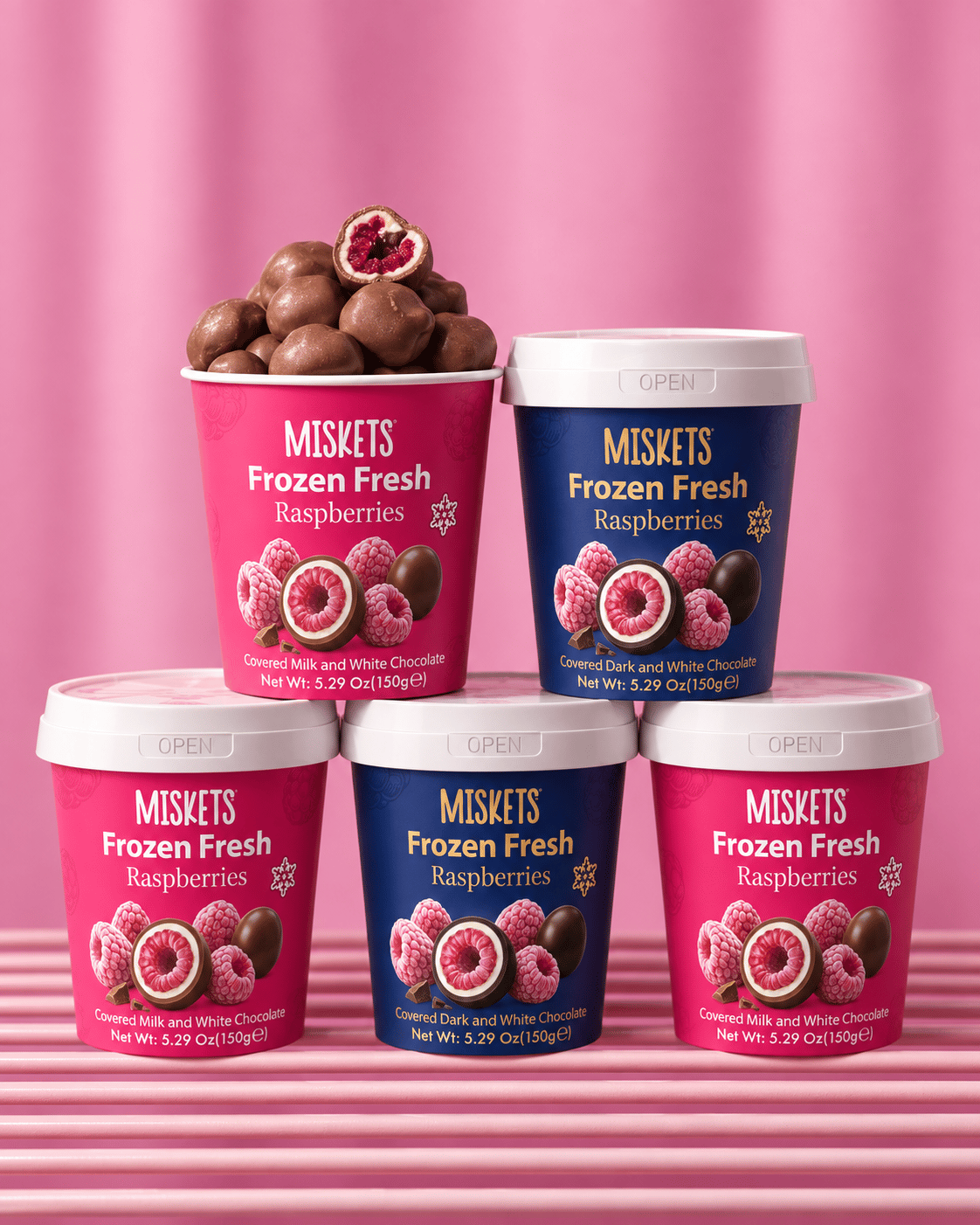 Frozen Fresh Sütlü Çikolata Kaplı Dondurulmuş Frambuaz 150 g x 2 Adet