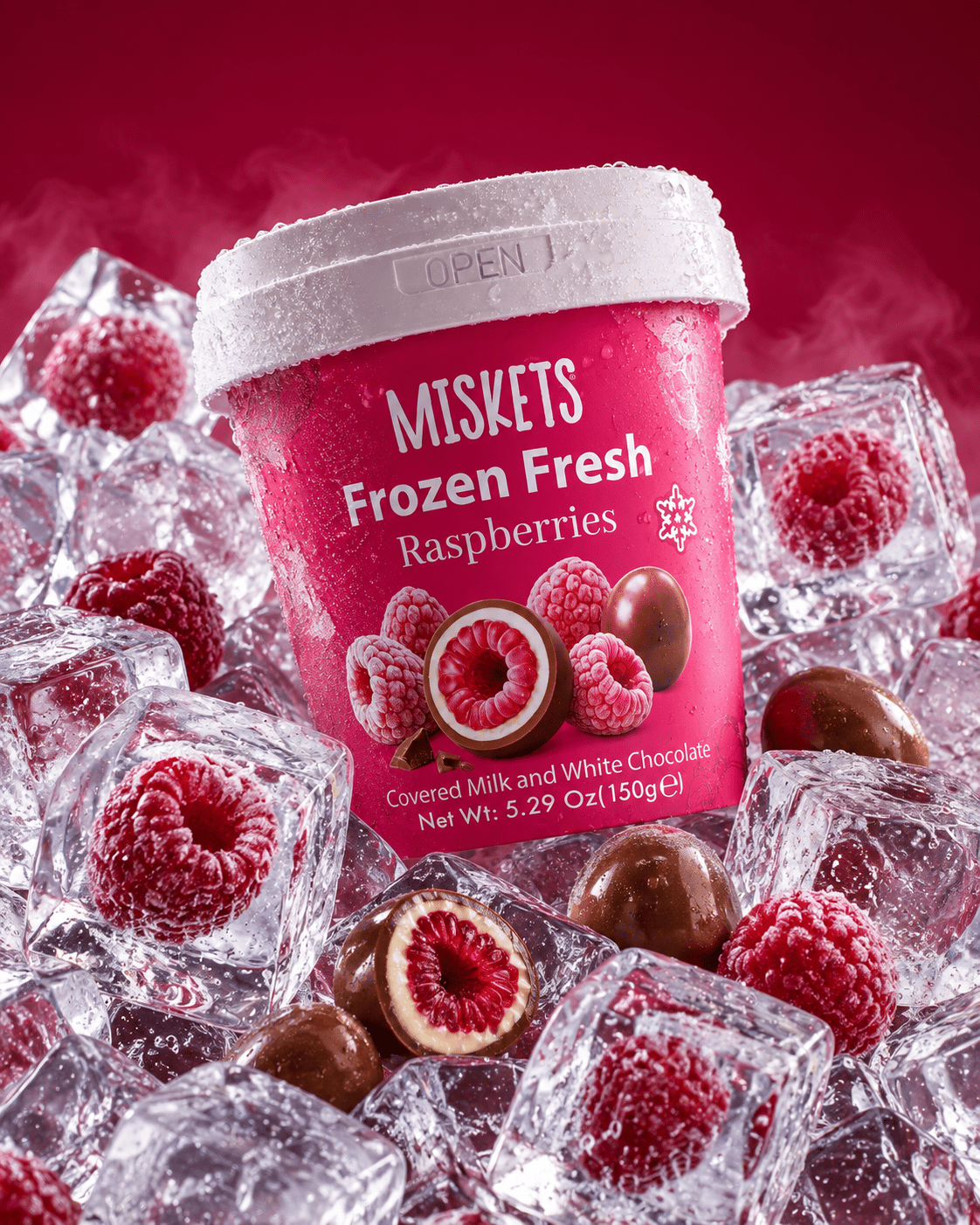Frozen Fresh Sütlü Çikolata Kaplı Dondurulmuş Frambuaz 150 g x 2 Adet