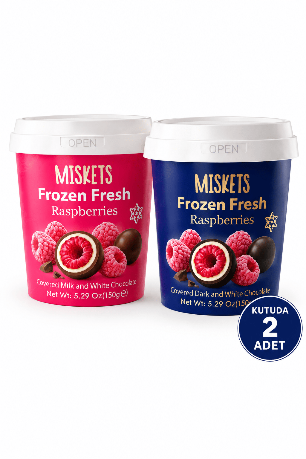 Frozen Fresh Tanışma Paketi Çikolata Kaplı Dondurulmuş Frambuaz 150 g x 2 Adet