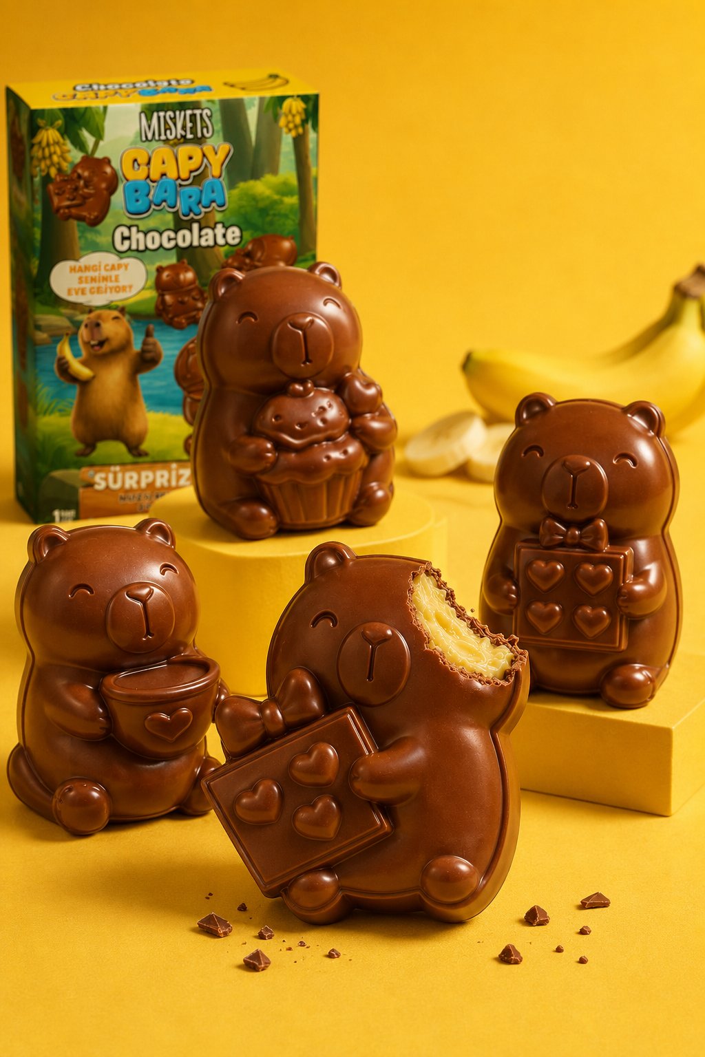 Miskets Capybara – Muzlu Krema Dolgulu Sütlü Çikolata 60 g x 4 Adet