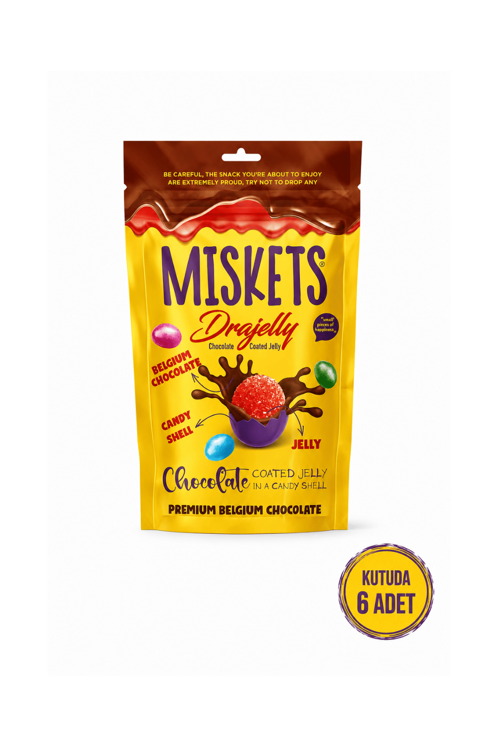 Renkli Şeker ve Sütlü Çikolata Kaplamalı Drajelly 120 gr x 6 Adet
