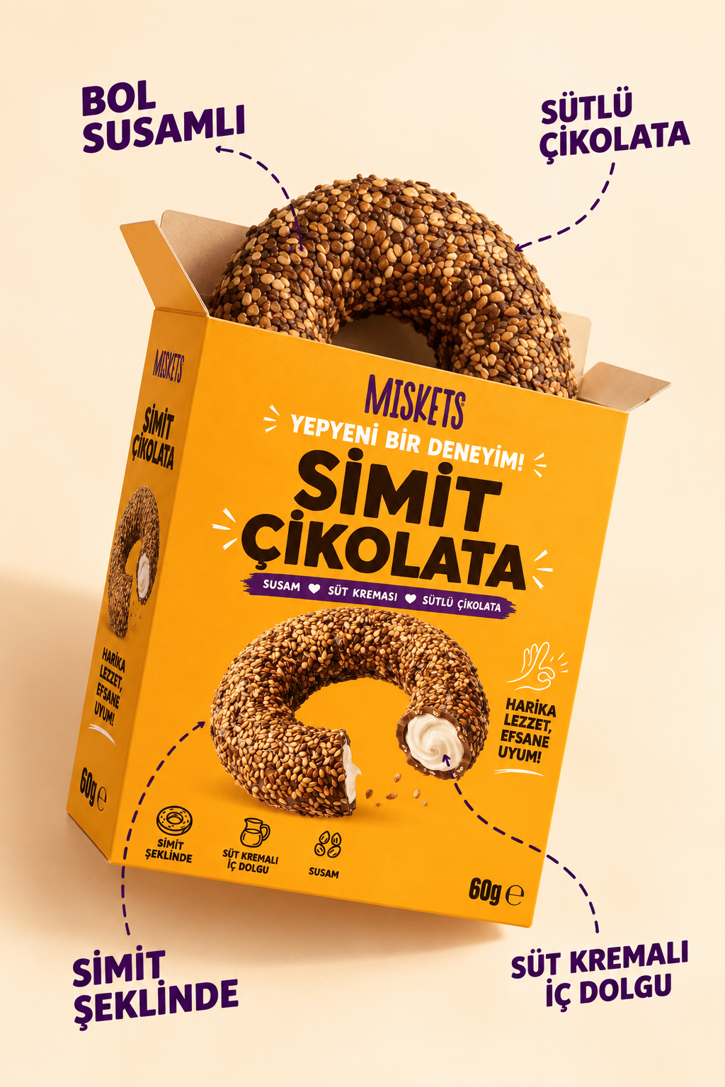 Simit Çikolata 60 gr x 6 Adet