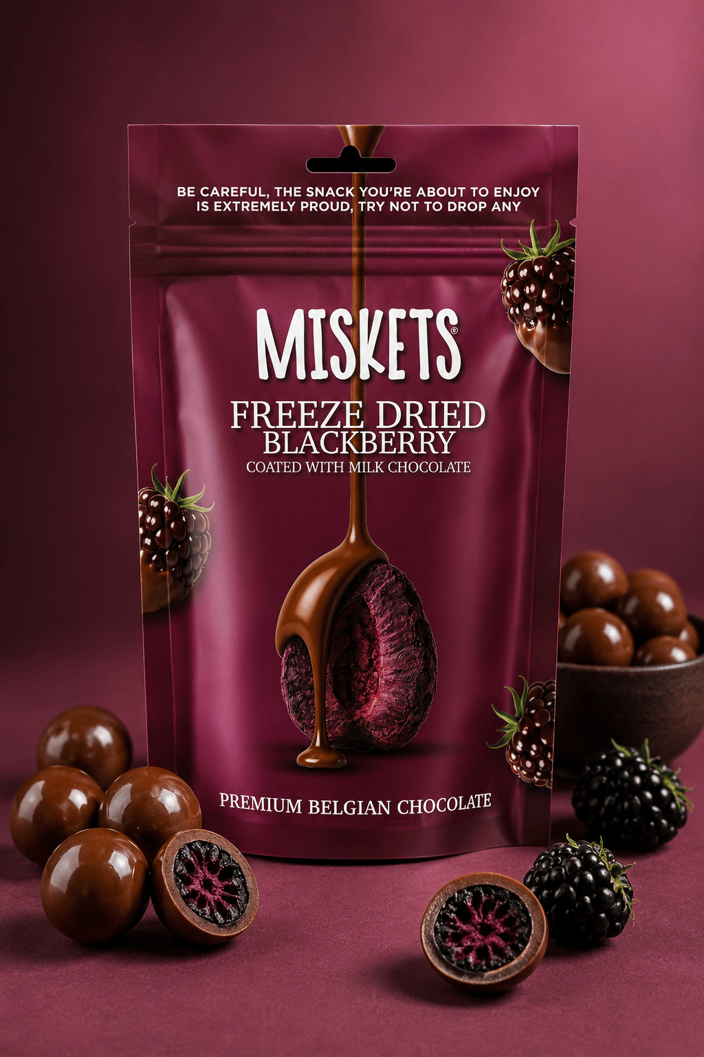 Sütlü Çikolatalı Böğürtlen 80 gr x 3 Adet