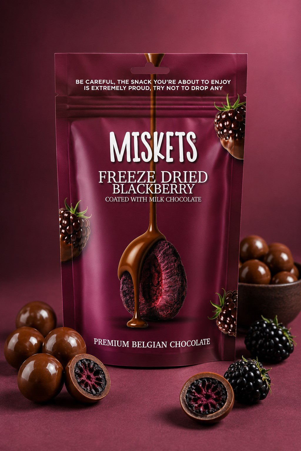 Sütlü Çikolatalı Böğürtlen Draje 80 gr  