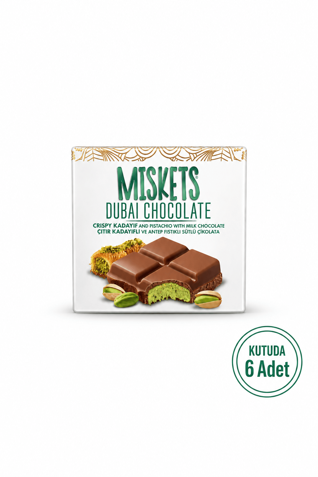 Sütlü  Dubai Çikolatası 100 gr x 6 Adet