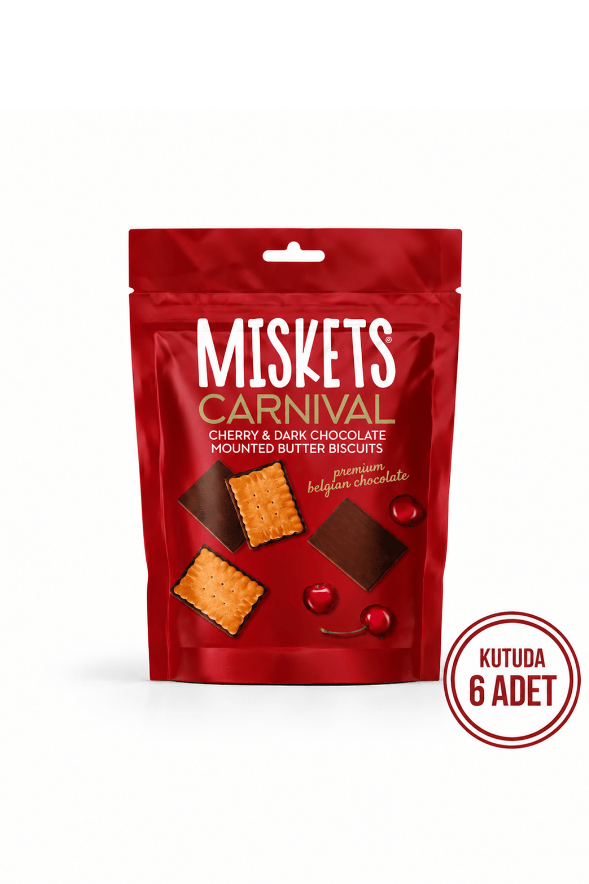 Vişneli Bitter Çikolatalı Petibör Bisküvi 50 gr x 6 Adet