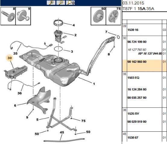 PARTİKÜL YAKIT DEPOSU PEUGEOT PARTNER TEPEE 5008 T87 (9816296080)9816296080Depo (9816296080) 9816296080 | TekYedek