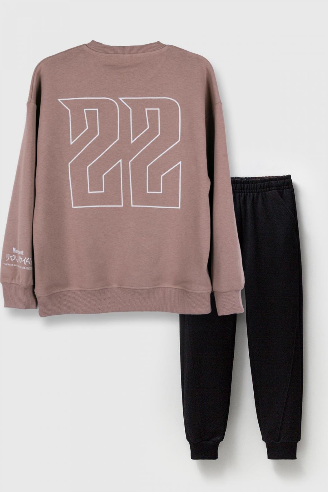 Erkek Çocuk / Genç Unisex Baskılı Oversize Sweatshirt Takımı