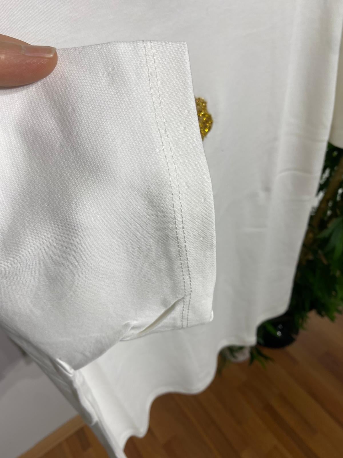 Kadın Beymen Club Stil Arma Detaylı  Beyaz Tişört