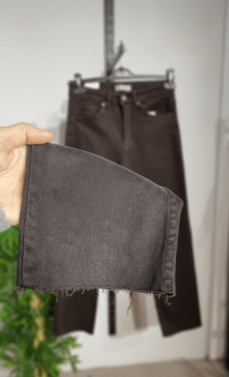 Kadın Koyu Kahve Klasik Kesim Jean Pantolon