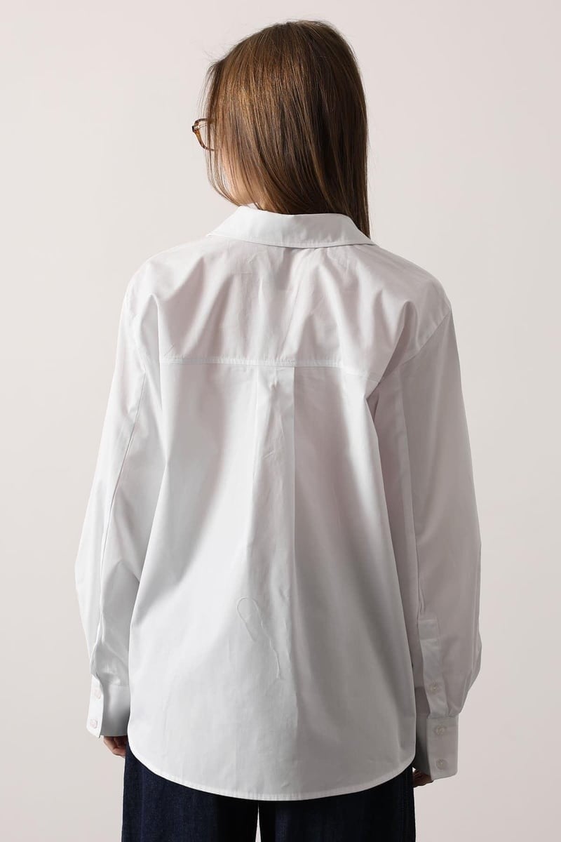 Kadın Oversize Basic Gömlek Beyaz