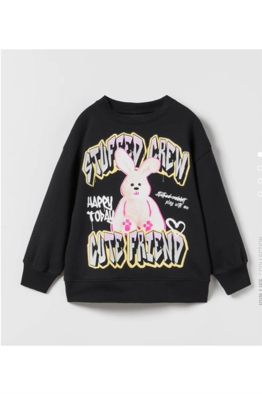 Kız Çocuk Baskılı Sweatshirt