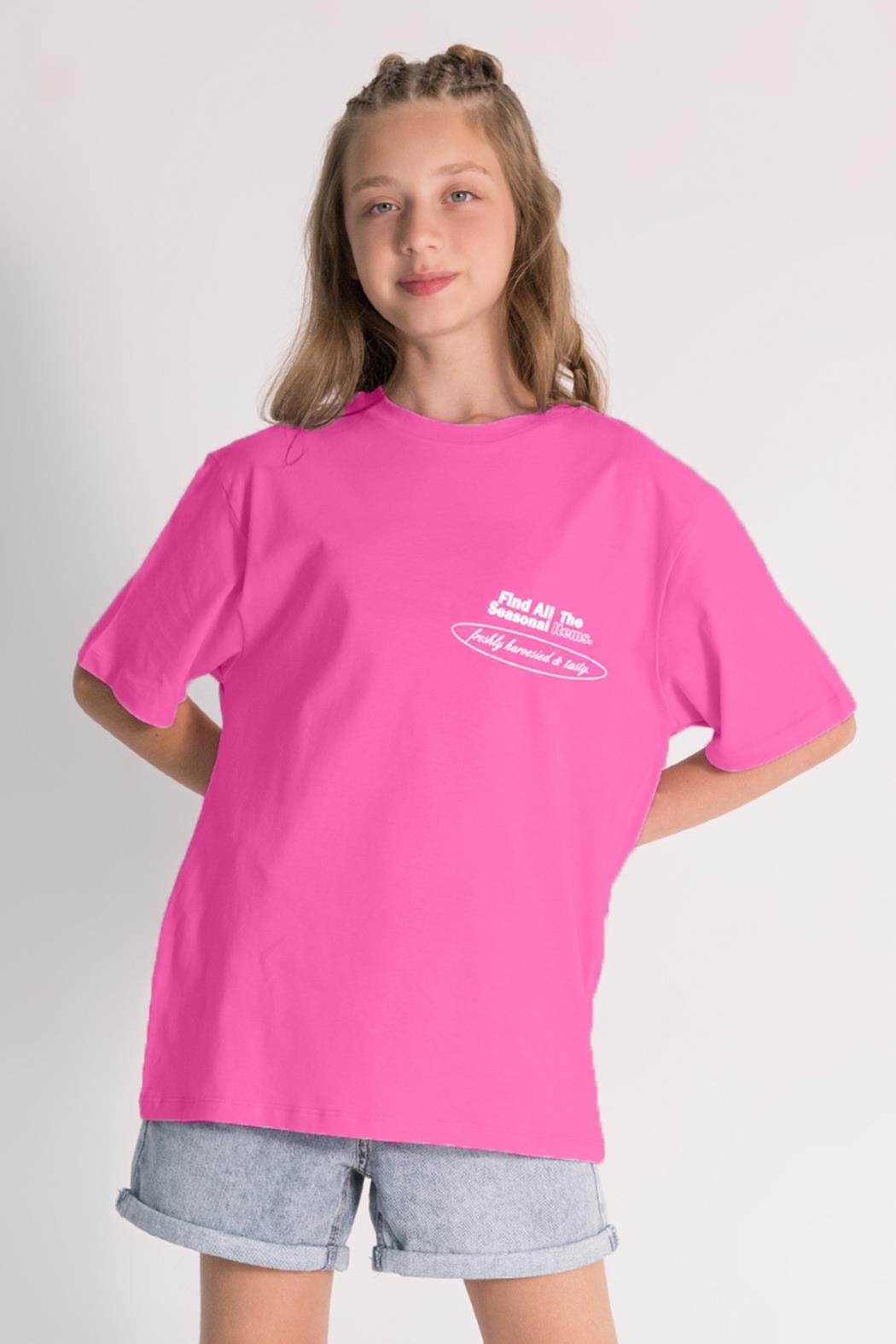 Kız Çocuk Baskılı  T-Shirt 