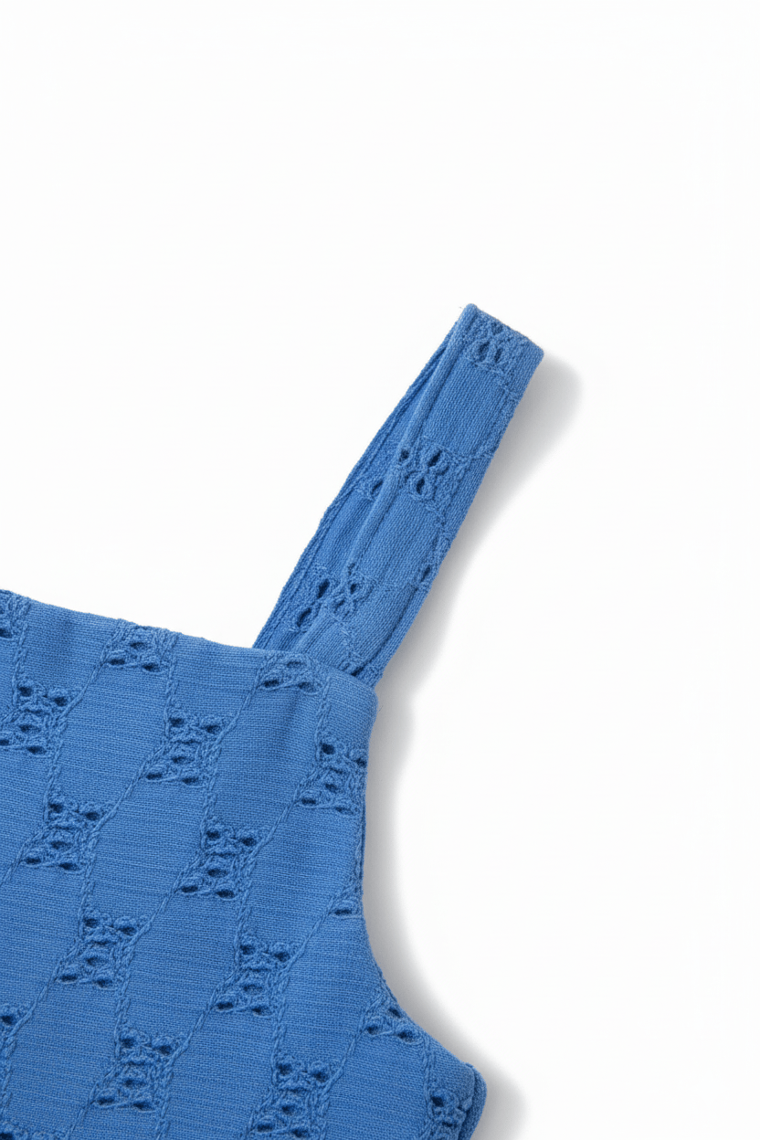 Kız Çocuk Dantel Askılı Beyaz Crop