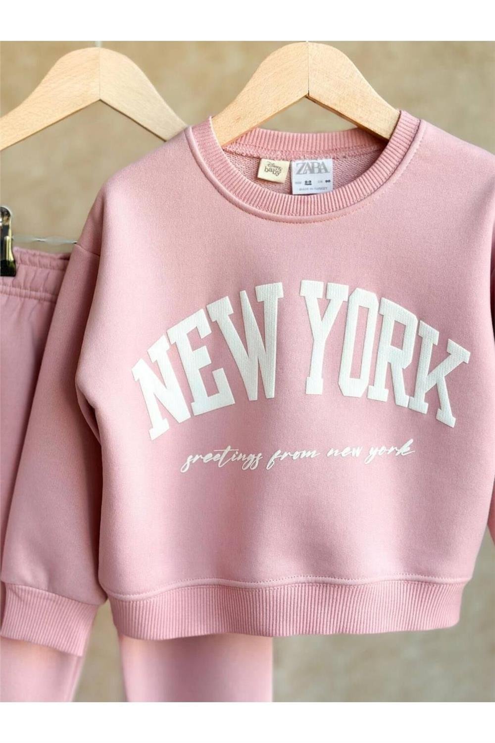 Kız Çocuk Mew York Yazılı Eşofman Takım