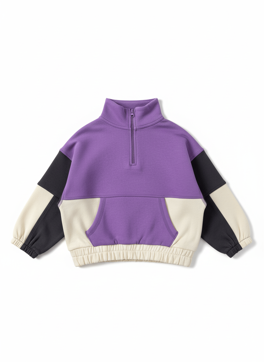 Kız Çocuk Nex Cepli ve Fermuarlı Renkli Sweatshirt