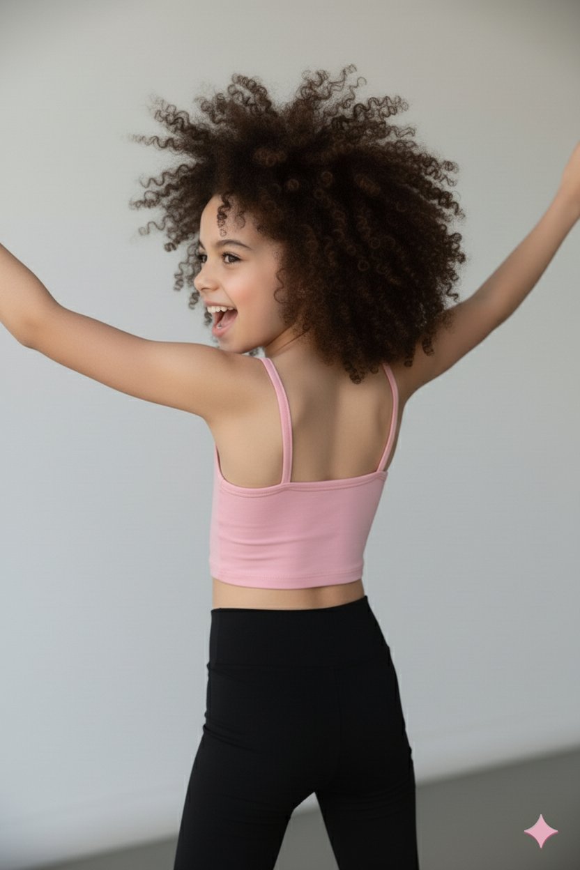 Kız Çocuk Pembe Askılı Crop