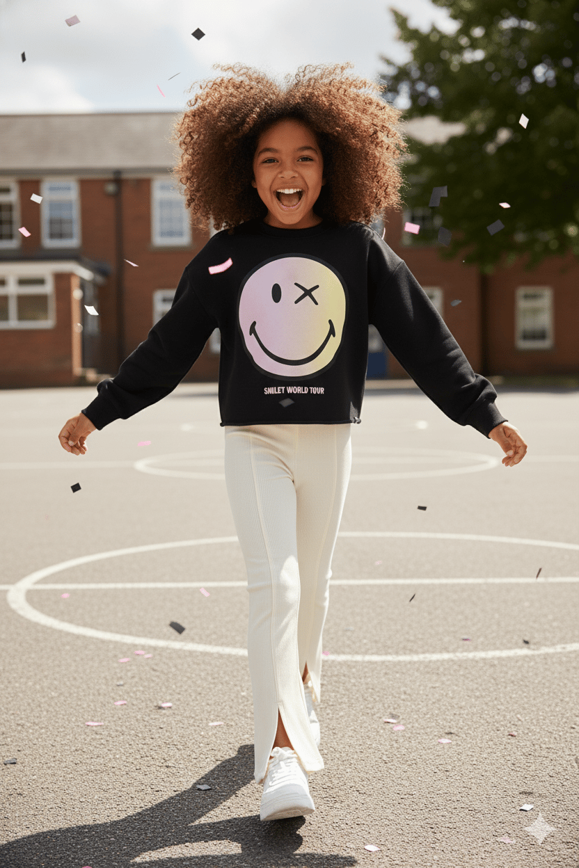 KIZ ÇOCUK SMILE SWEATSHIRT