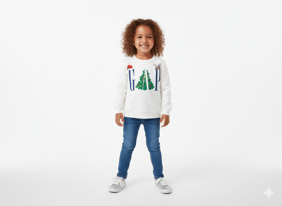 Kız Çocuk Yeni Yıl Temalı Sweatshirt