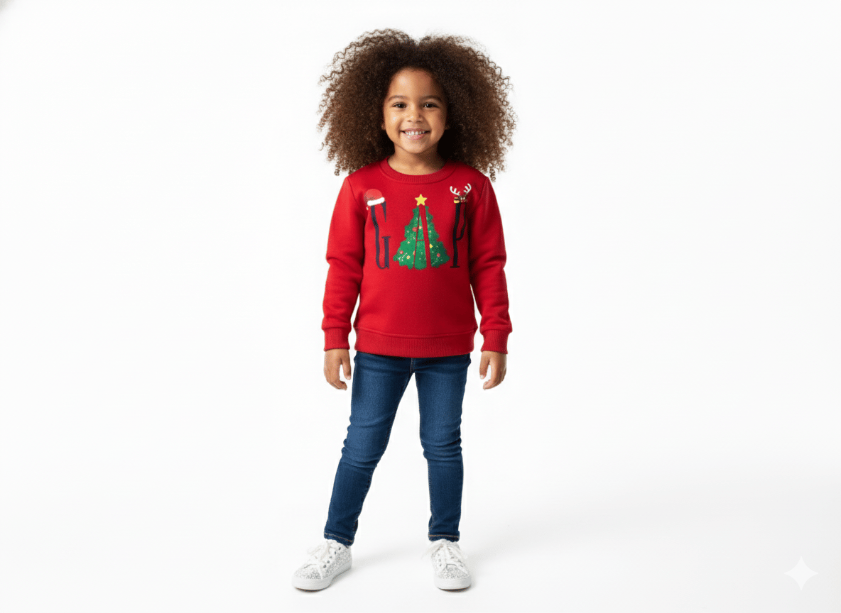 Kız Çocuk Yeni Yıl Temalı Sweatshirt