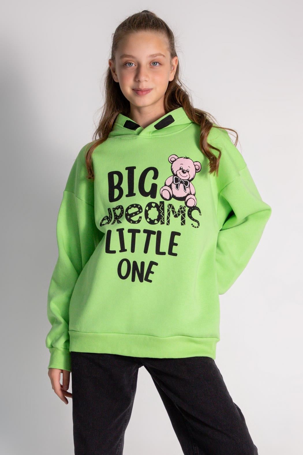 Kız Kapüşonlu Sweatshirt Şardonlu 