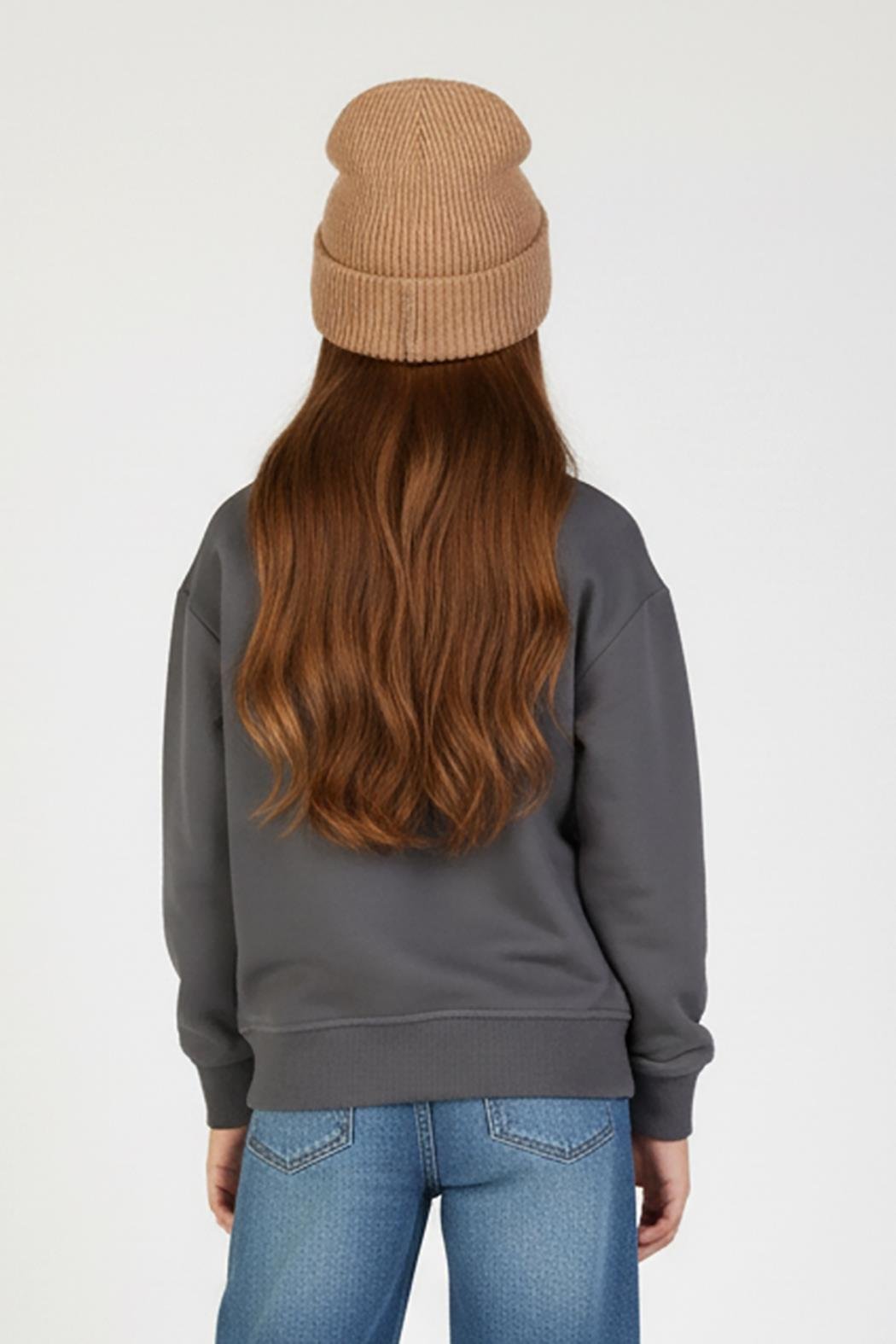 Kız Nakışlı Sweatshirt - Füme (4-9 Yaş)