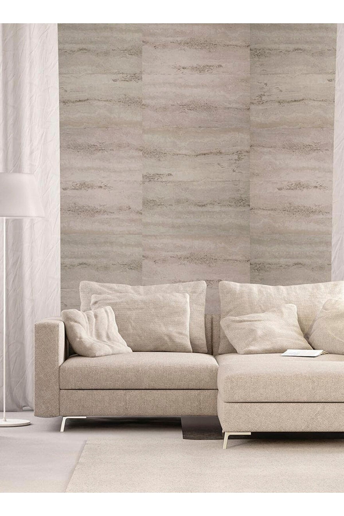 10 Adet, 30x60 Cm Açık Bej Açık Krem Renkler Lüks Mermer Desenli Kendinden Yapışkanlı Mutfak Banyo Wc Kaplama Pvc Panel M1019
