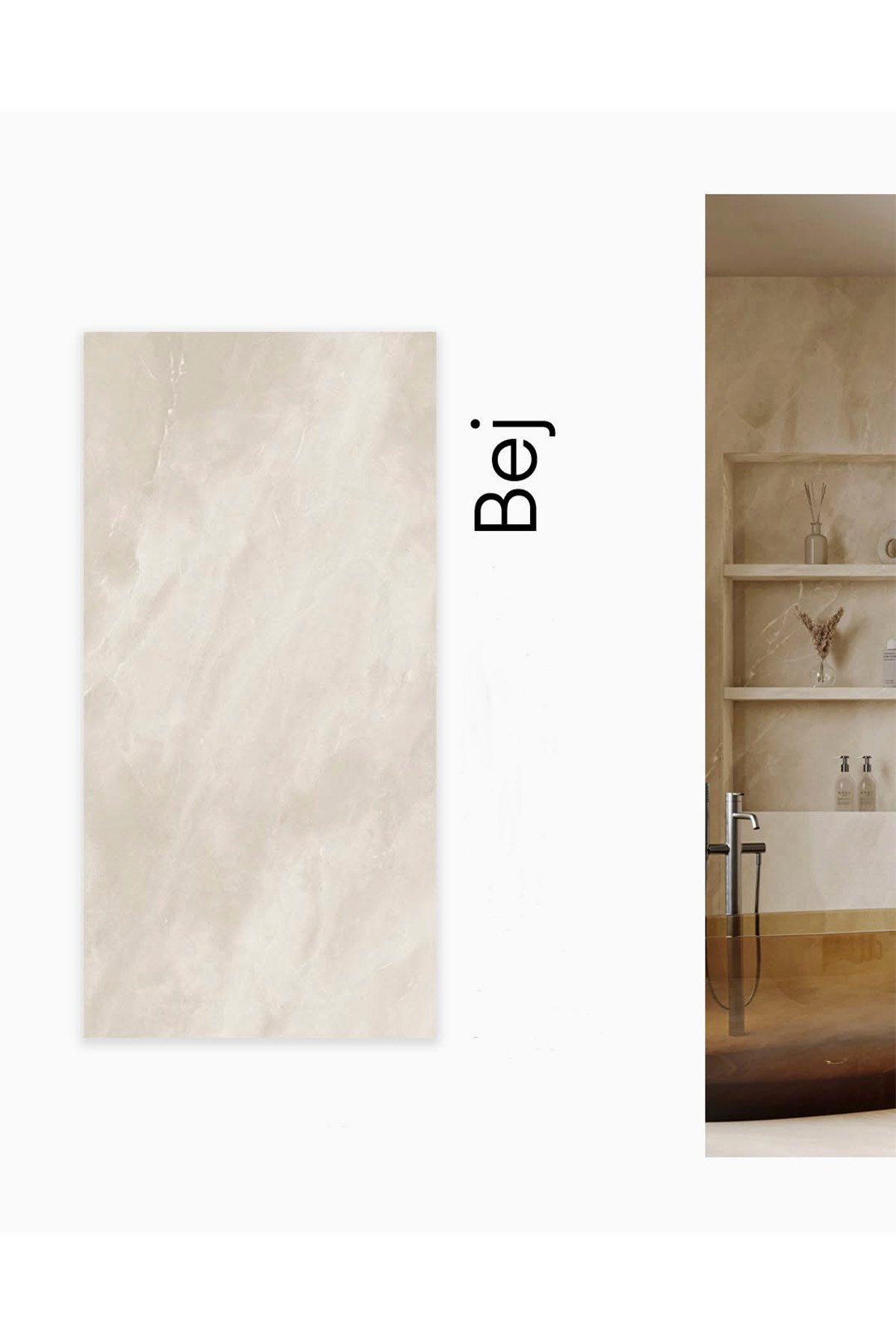10 Adet, 30x60 Cm Açık Krem Bej Renkler Lüks Mermer Desenli Kendinden Yapışkanlı Mutfak Banyo Wc Kaplama Pvc Panel M059