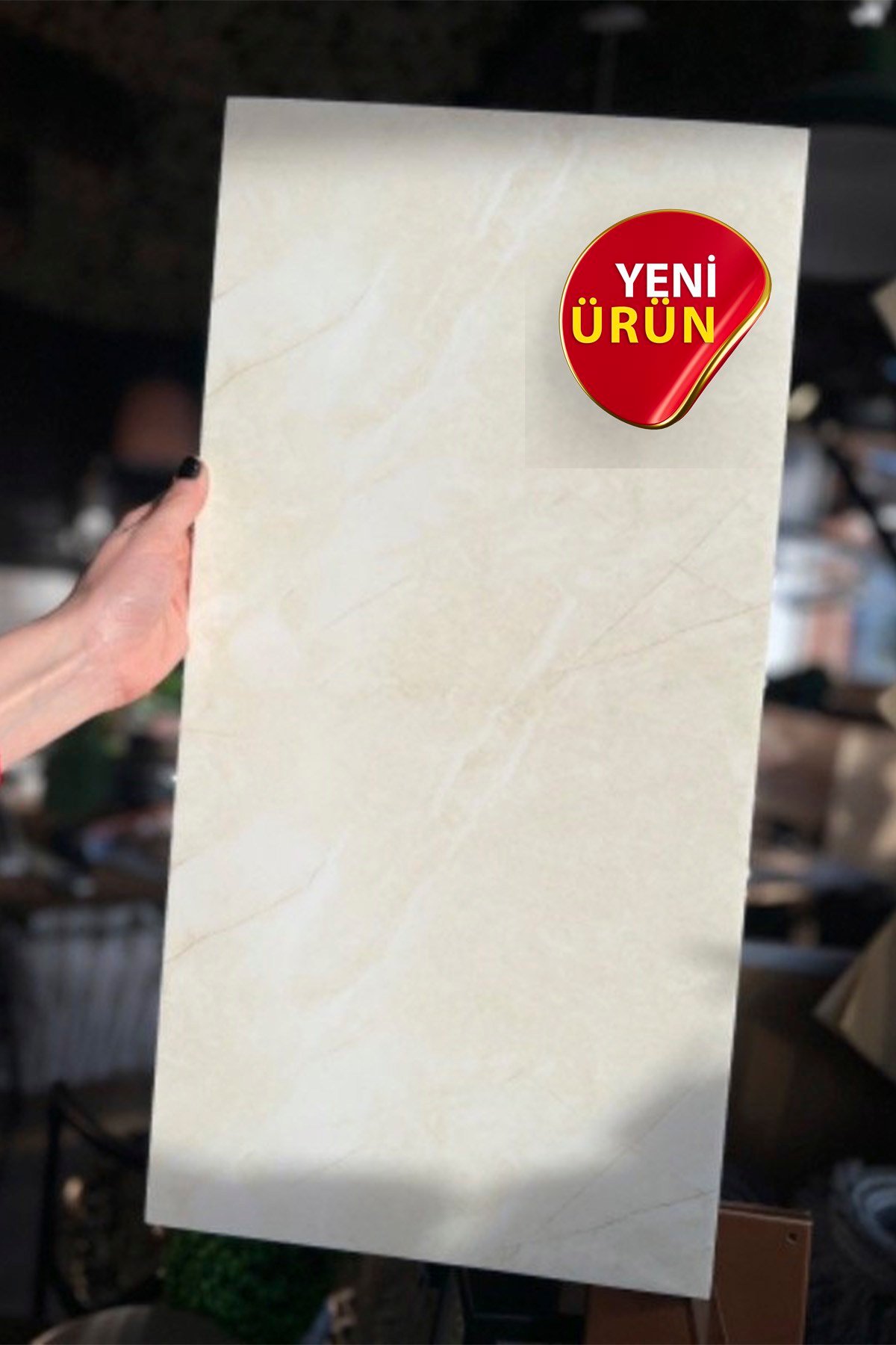 10 Adet, 30x60 Cm Açık Krem Bej Renkler Lüks Mermer Desenli Kendinden Yapışkanlı Mutfak Banyo Wc Kaplama Pvc Panel M059