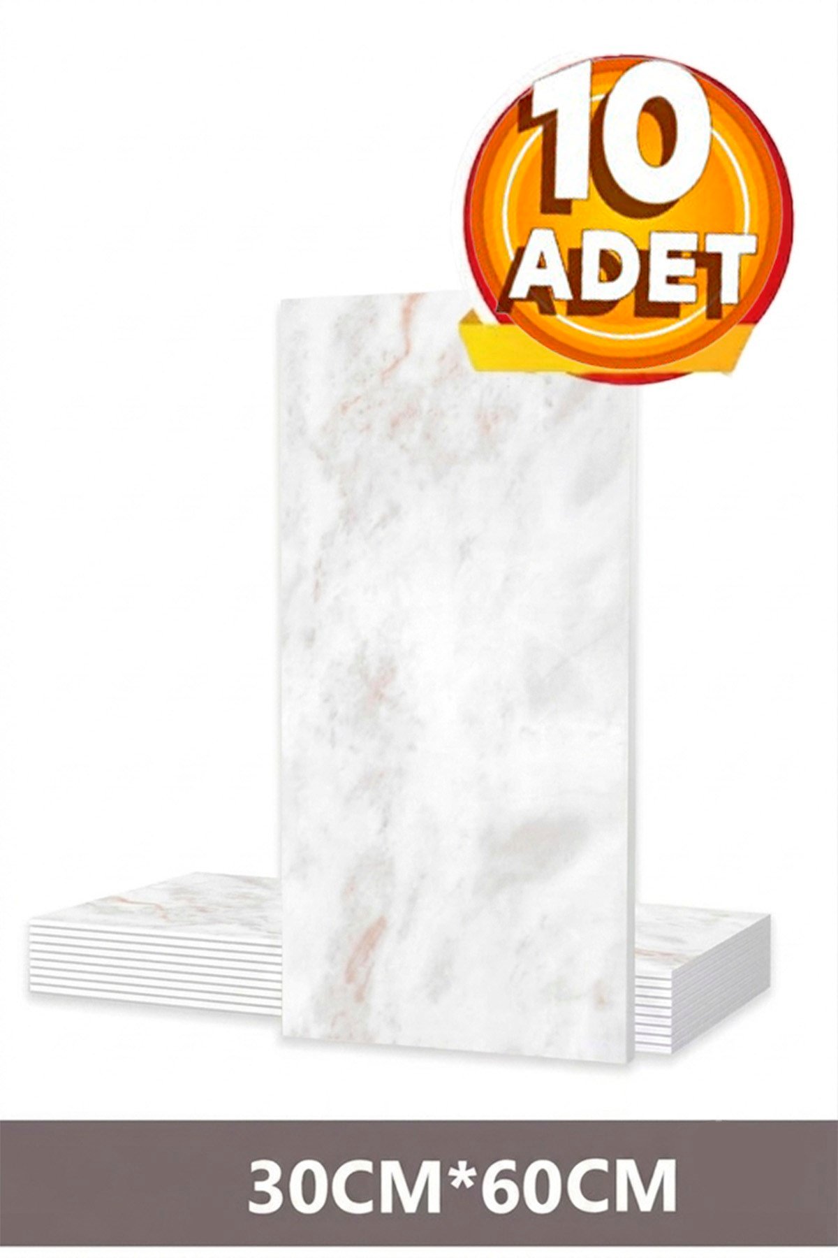 10 Adet, 30x60 Cm Beyaz Bej Bulut Kahve Mermer Desenl Kendinden Yapışkanlı Mutfak Banyo Pvc Panel-M1028