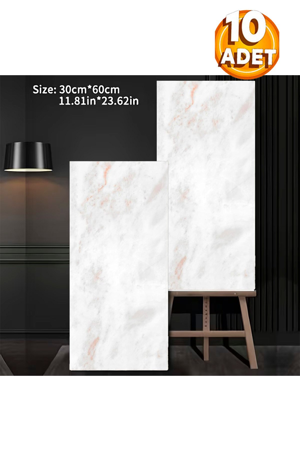 10 Adet, 30x60 Cm Beyaz Bej Bulut Kahve Mermer Desenl Kendinden Yapışkanlı Mutfak Banyo Pvc Panel-M1028