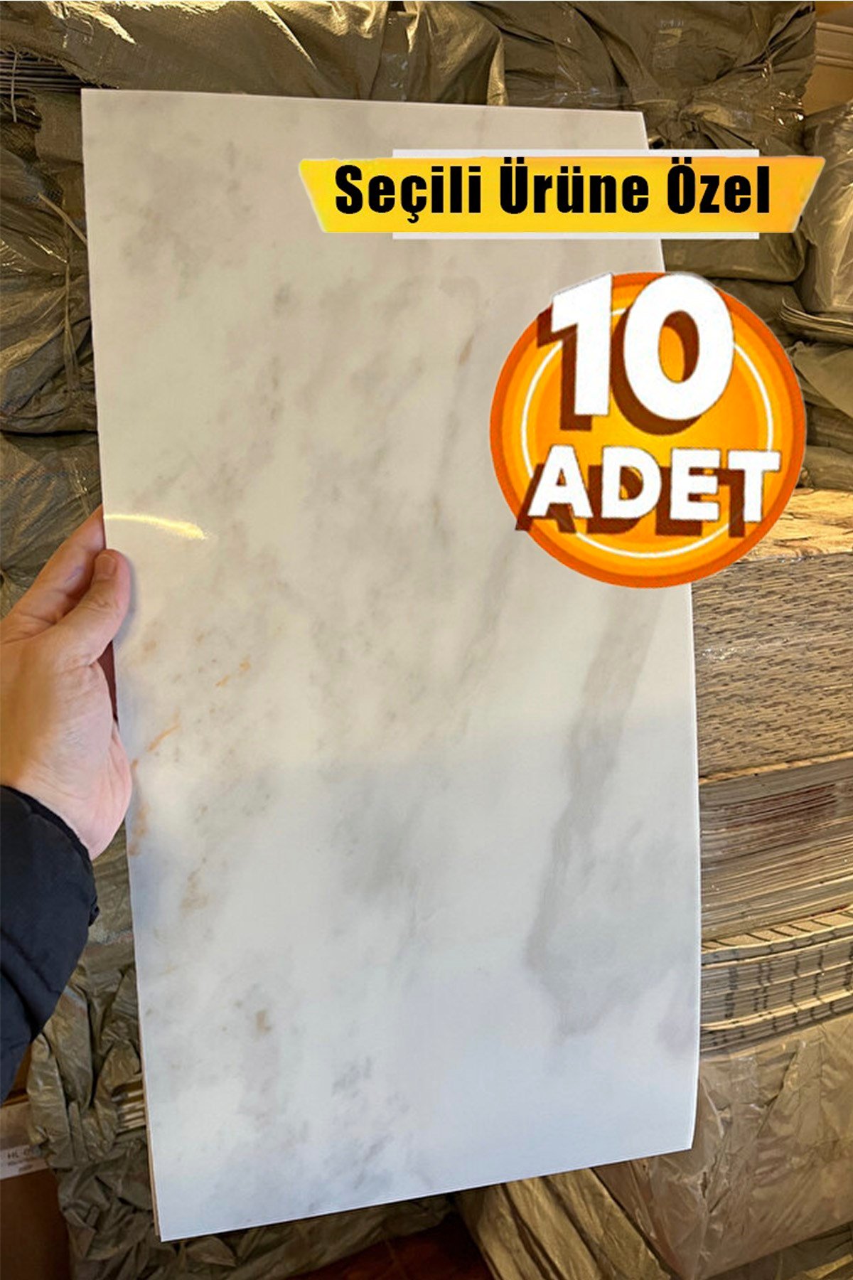10 Adet, 30x60 Cm Beyaz Bej Bulut Kahve Mermer Desenl Kendinden Yapışkanlı Mutfak Banyo Pvc Panel-M1028