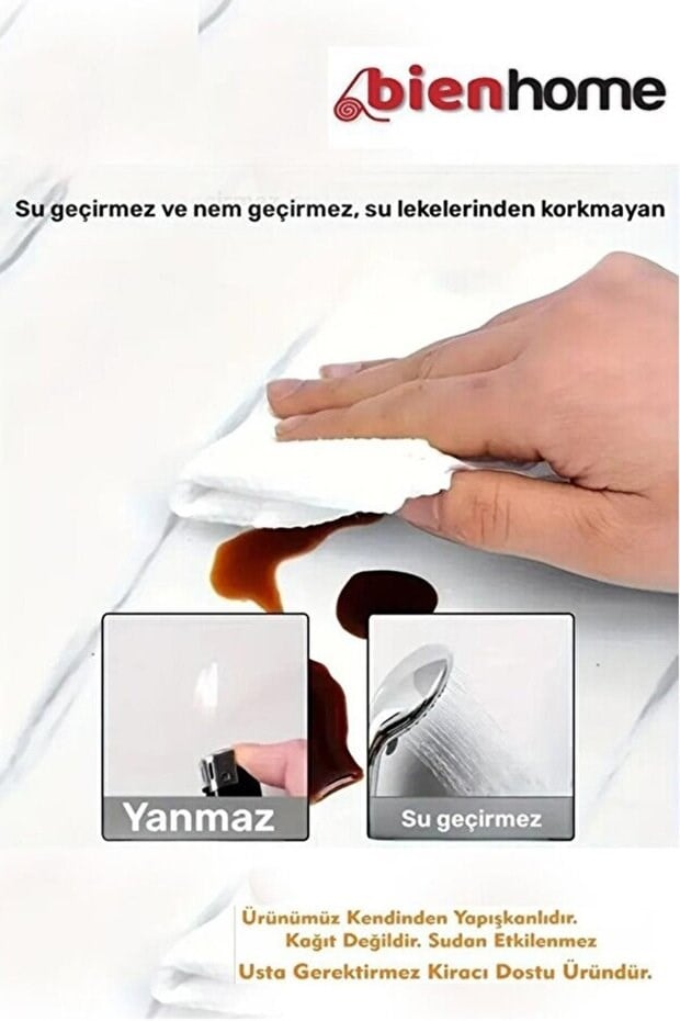10 Adet, 30x60cm bordo, gri, antrasit, mor ve beyaz Renkli Mermer Desenli Kendinden Yapışkanlı Banyo PVC Duvar Paneli