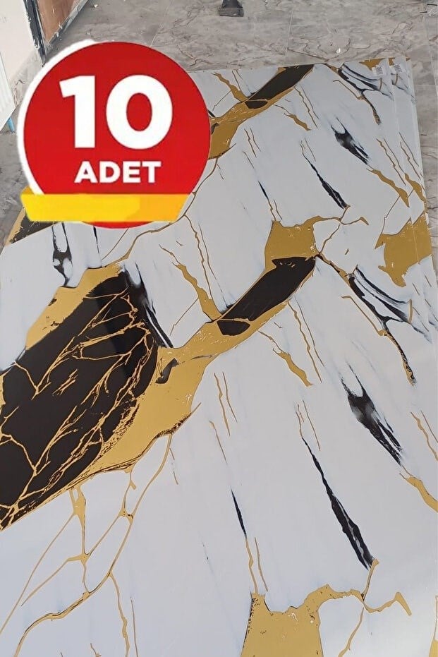 10 Adet, 30x60Cm Kendinden Yapışkanlı Duvar Kağıdı Esnek Köpük Paneli 3d Boyutlu Gold Sarı Siyah Beyaz