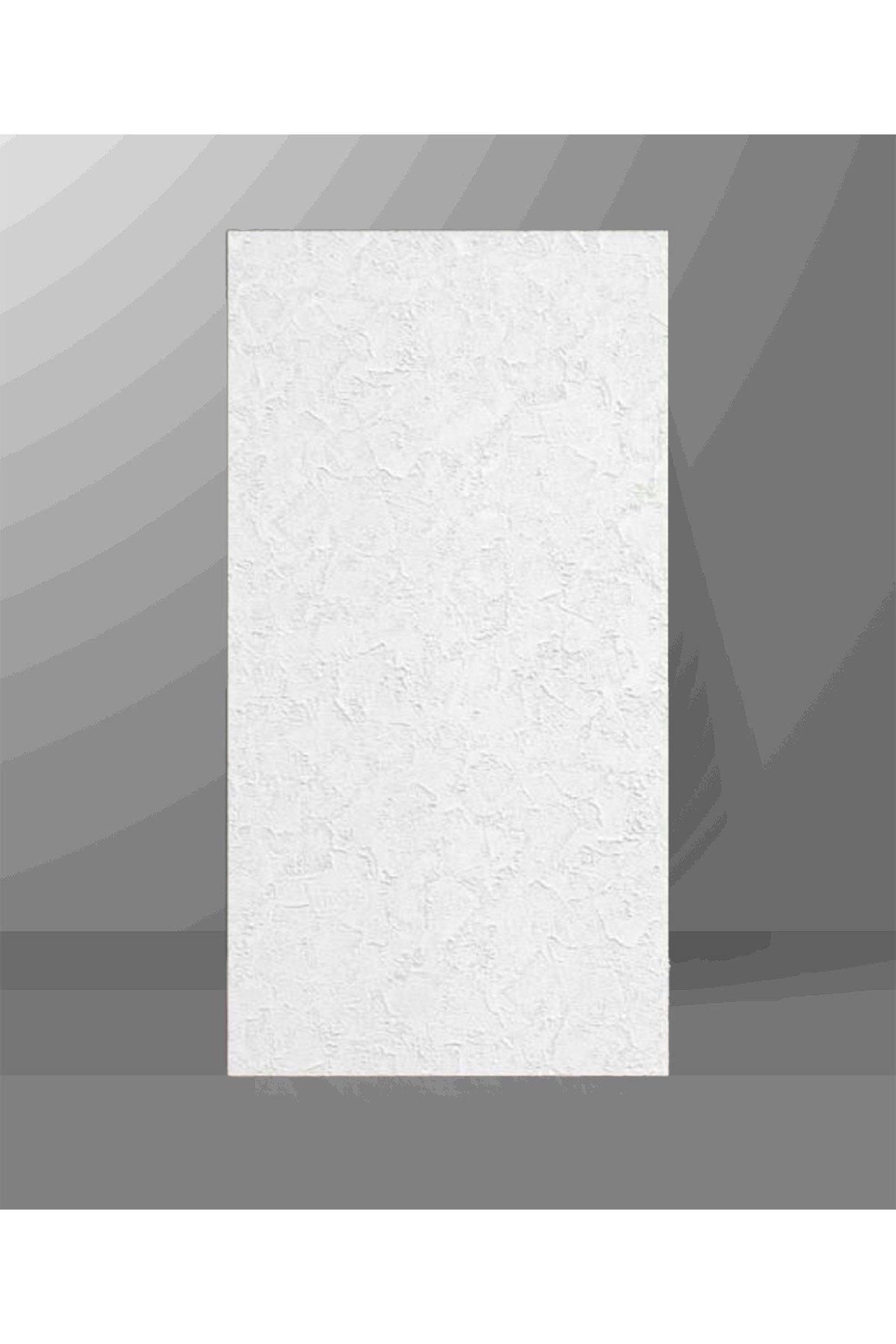 10 Adet, Yüksek Kalite Kabartmalı Dokulu Beyaz Renk Gerçek Sıva Hissi Modern Beton Görünüm Desenli Pvc Mat Panel Kendinden Yapışkanlı Duvar Kaplaması Mat-1001, 30x60 CM 