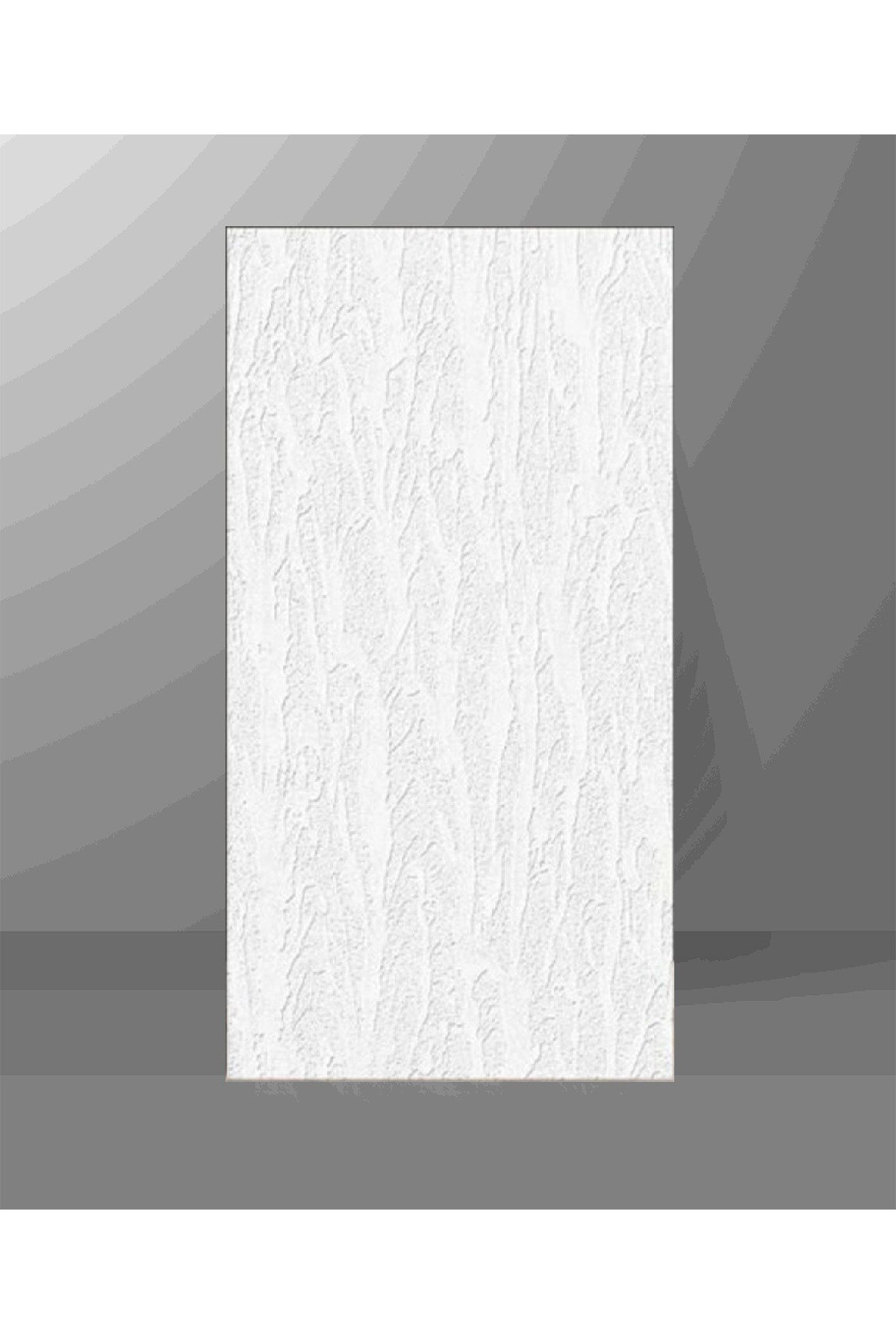 10 Adet, Yüksek Kalite Kabartmalı Dokulu Beyaz Renk Gerçek Sıva Hissi Modern Beton Görünüm Desenli Pvc Mat Panel Kendinden Yapışkanlı Duvar Kaplaması Mat-1201, 30x60 CM 