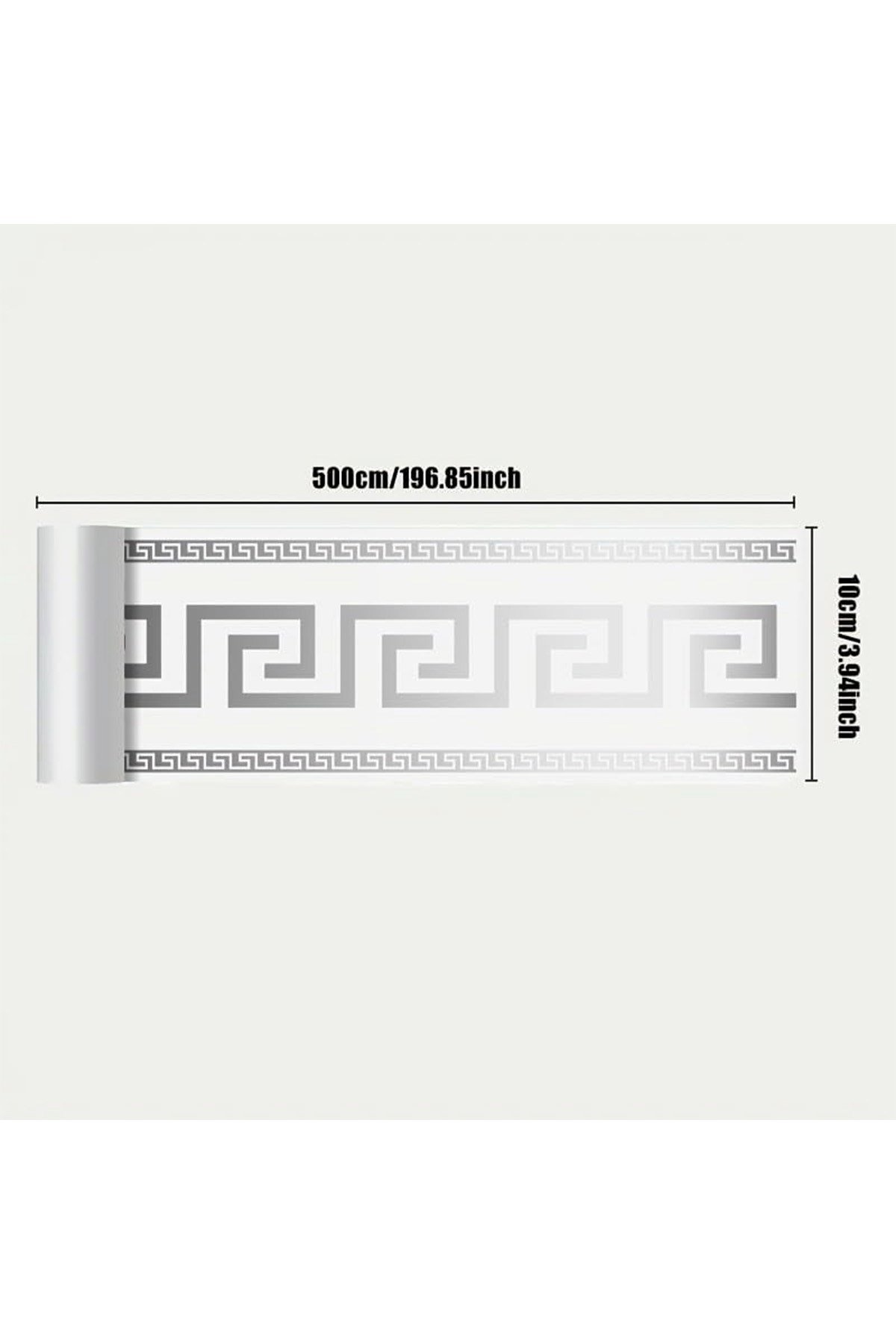 10x500 cm Beyaz Gümüş Varak Renkler Rulo Halinde Ek Yersiz Tek Parça XPE Bordür Şerit Kendinden Yapışkanlı Köpük Duvar Kaplaması-DW215